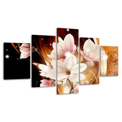 Vibrant Floral Canvas Art Set - 5 Piece Wall Décor