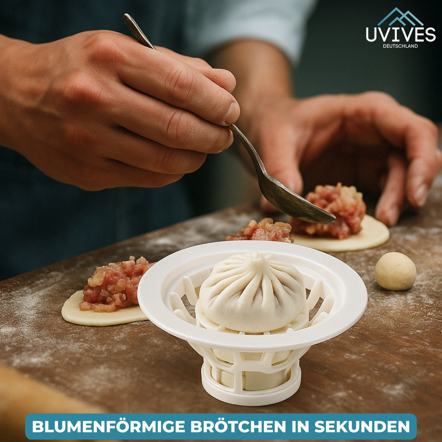 Dough Maker for Buns and Dumplings in Flower Shape