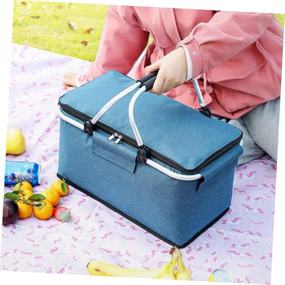 18L Travel Food Storage Basket - Collapsible Picnic Cooler