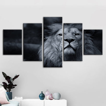 Majestic Lion Canvas Art Set - 5 Piece Collection