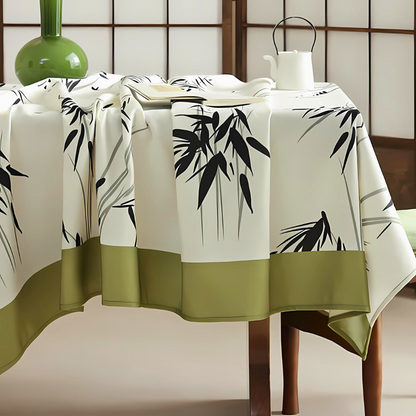 Tranquil Bamboo-Design Table Cover for a Peaceful Dining Experience