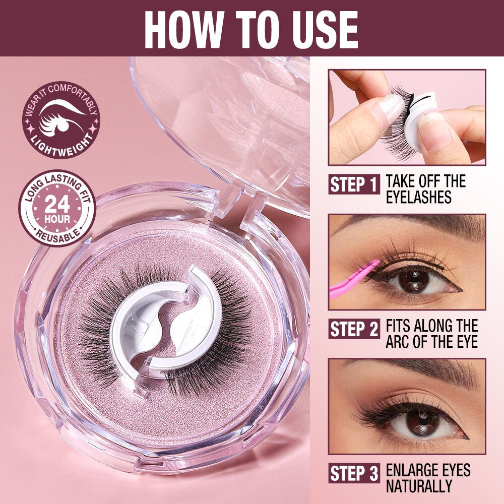 Reusable Adhesive Eyelashes for Effortless Glam