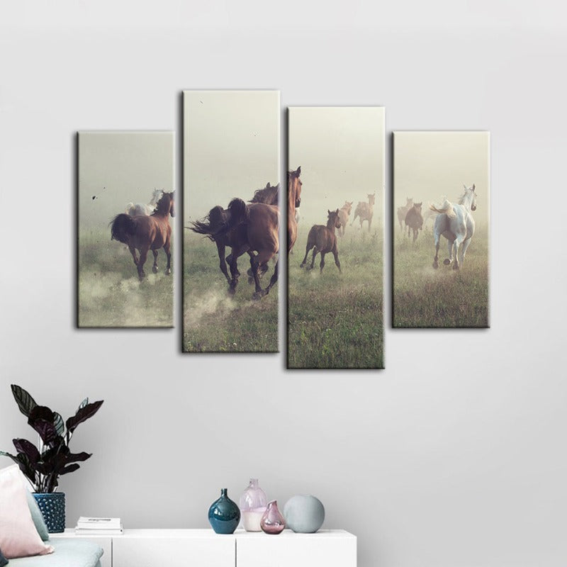 Majestic Equine Canvas Art Set - 4 Piece Collection