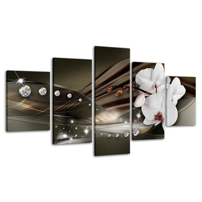 Elegant Floral Canvas Art Set on Dark Background