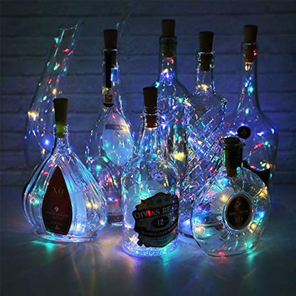 Set of 5 Cork LED Bottle Lights for Enchanting Décor