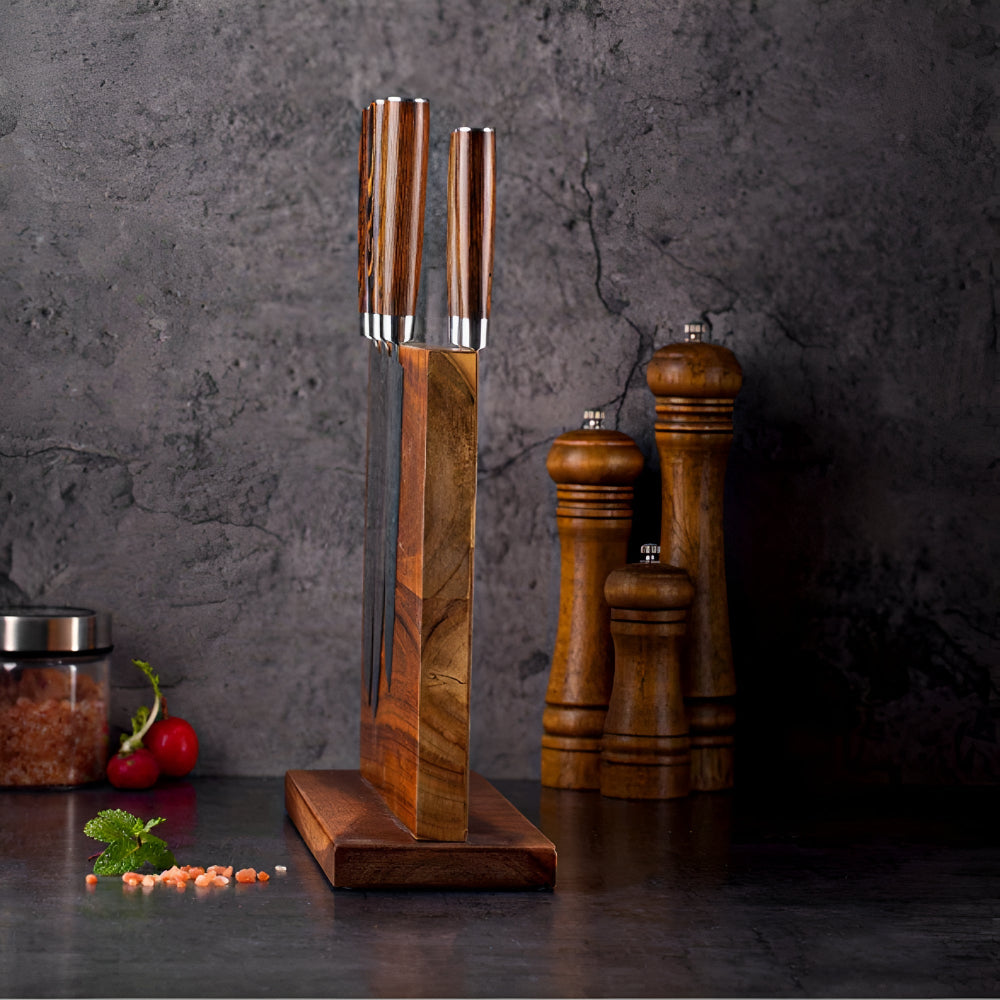 Elegant Wood Magnetic Knife Rack for Secure Storage