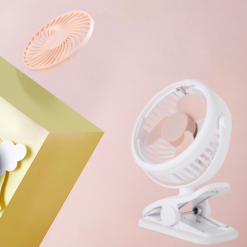 360° Rotating Battery-Powered USB Clamp Fan – Portable Design