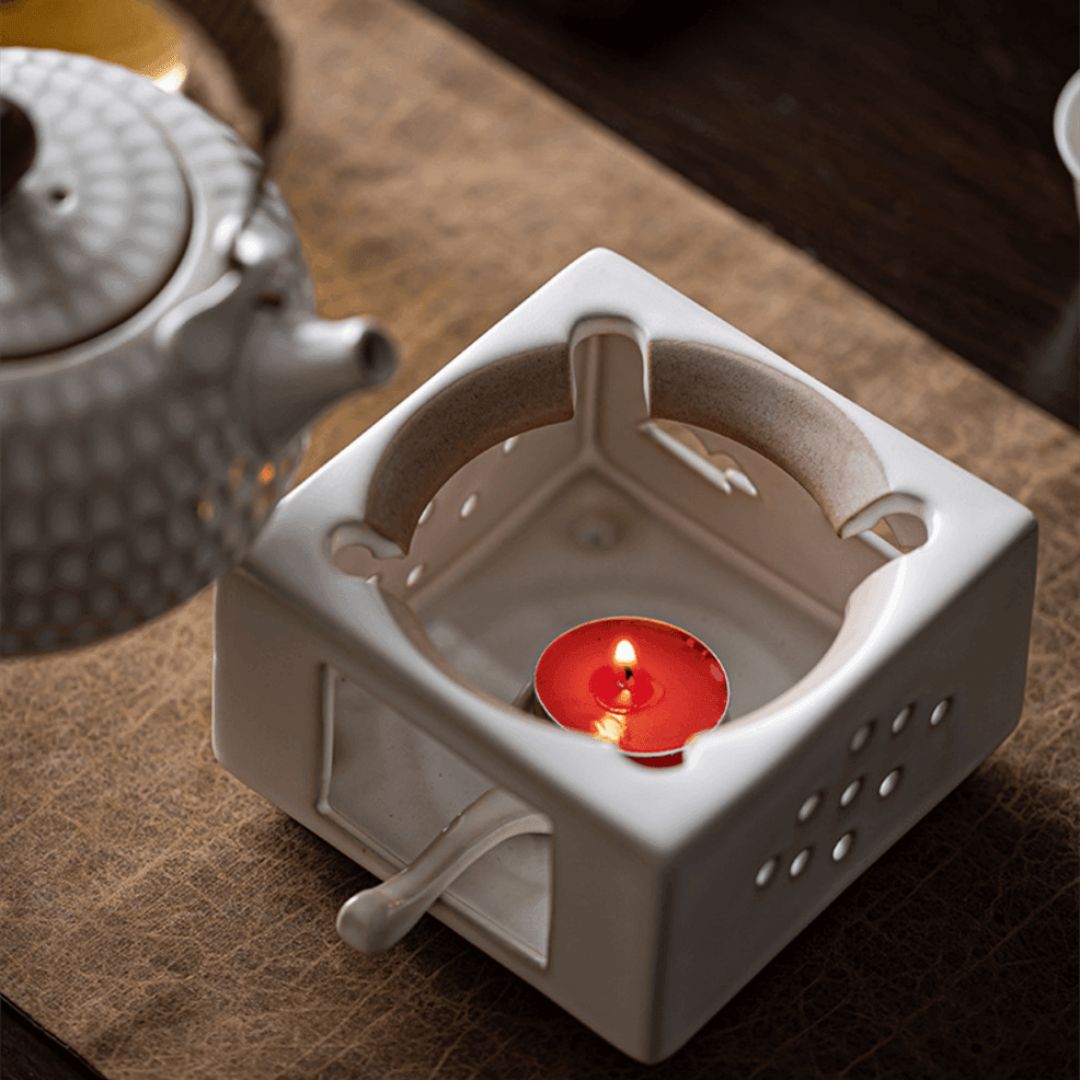 Dimpled White Ceramic Boiler Set