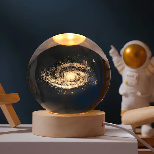 Cosmic Ambient Home Decor - LED Crystal Sphere Night Lamp