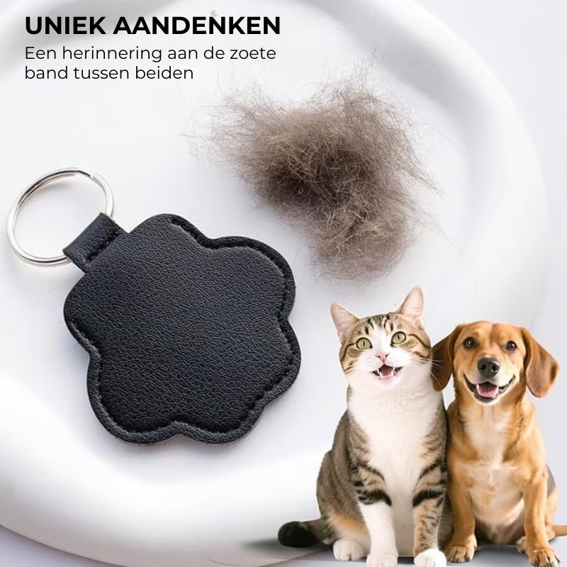 Paw Print Memorial Keychain with Inner Compartment