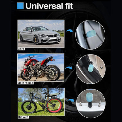 Set of 4 Universal Fluorescent Tire Valve Caps