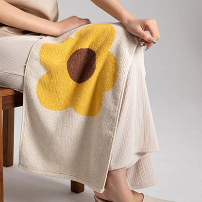 Vibrant Garden Blossom Cotton Bath Towel