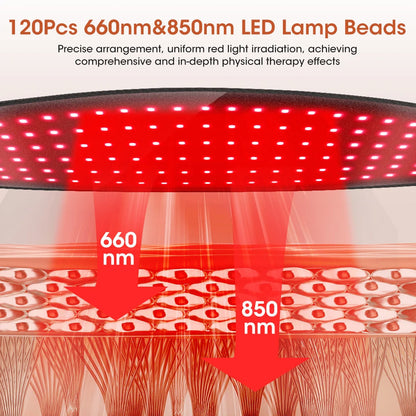 Near Infrared Waist Wrap for Pain Relief - 660nm 850nm Red Light Therapy Belt