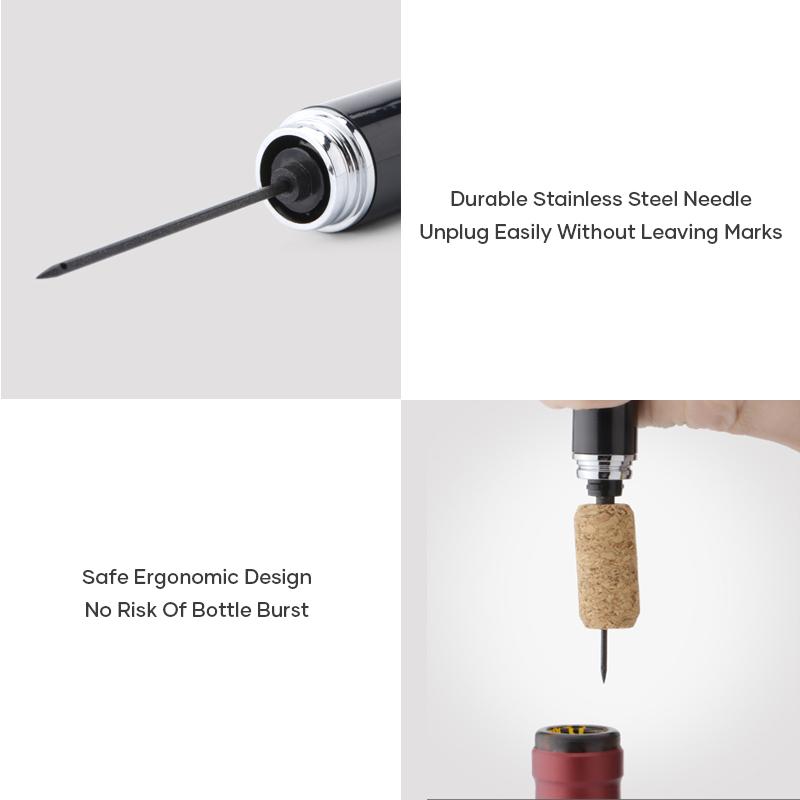 Dual-Function Air Pump Wine Opener with Foil Cutter
