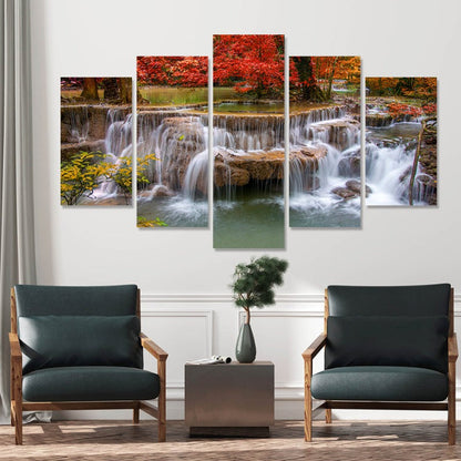 Stunning 5-Piece Waterfall Canvas Artwork for Home Décor