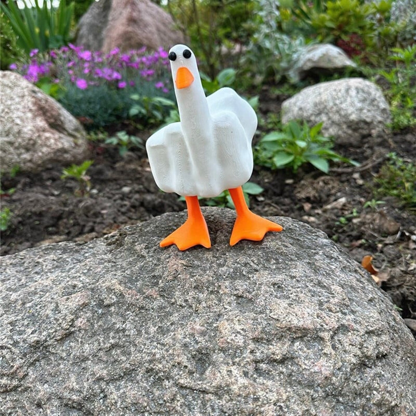 Quirky Duck Figurine with Playful Gesture