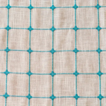 Aqua Geometric Tassel Window Drapes for Chic Interiors