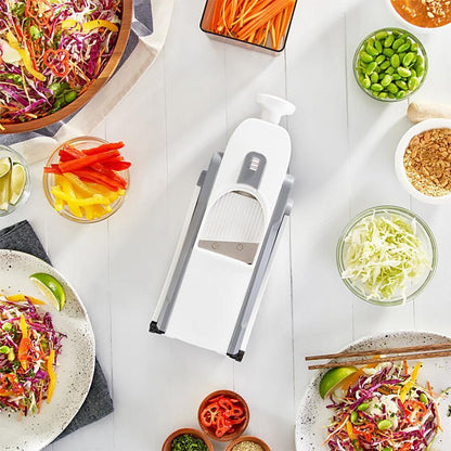 Safe Vegetable Slicer with Adjustable Features