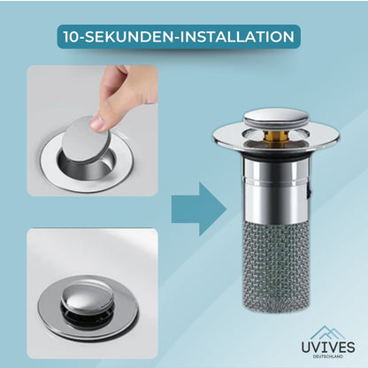 Stainless Steel Drain Filter | 2-in-1 Floor Drain & Sink Stopper | Prevents Clogs & Odors | Rust-Free & Easy to Clean