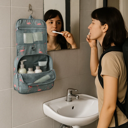 Water-Resistant Toiletry Bag for Travel with Hanging Hook