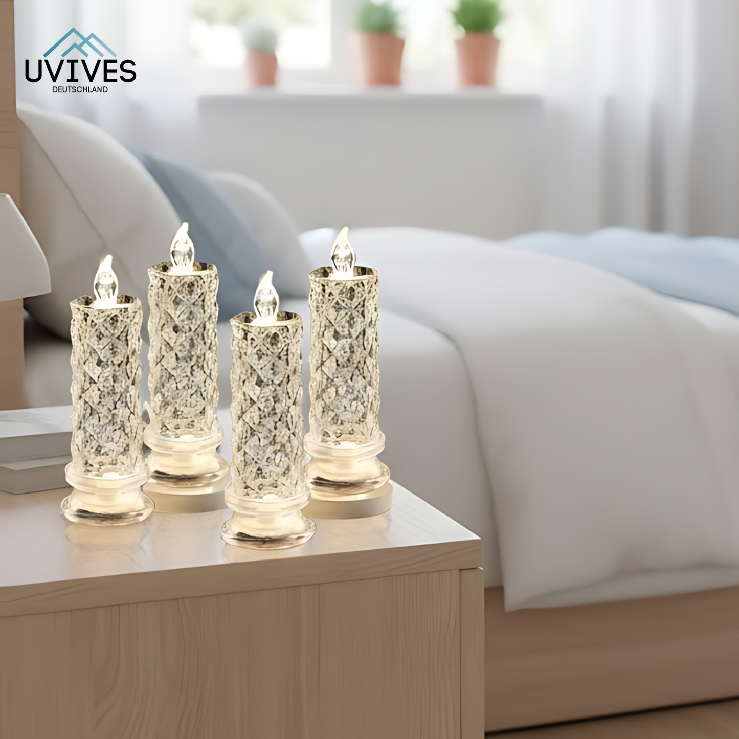 Buy 2 Get 2 Free | LED Candles with Sparkling Crystal Effect