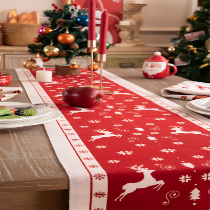 Elegant Holiday Table Runner with Chic Tassels
