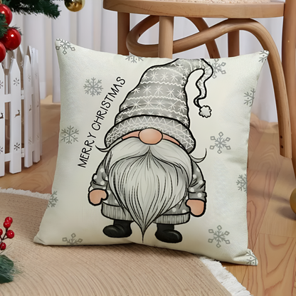 Festive Gnome Throw Pillow Covers | Set of 4