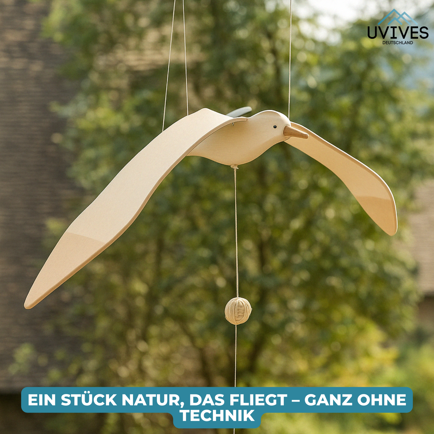 Handcrafted Seagull with Flapping Wings