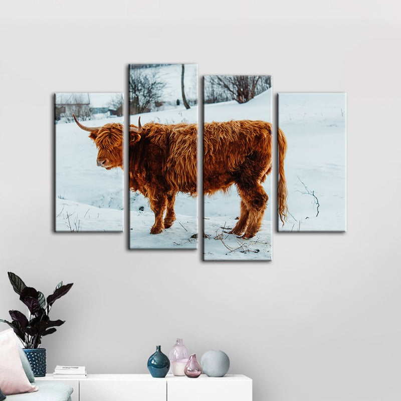 Charming Cow Canvas Art Set - 4 Piece Wall Decor