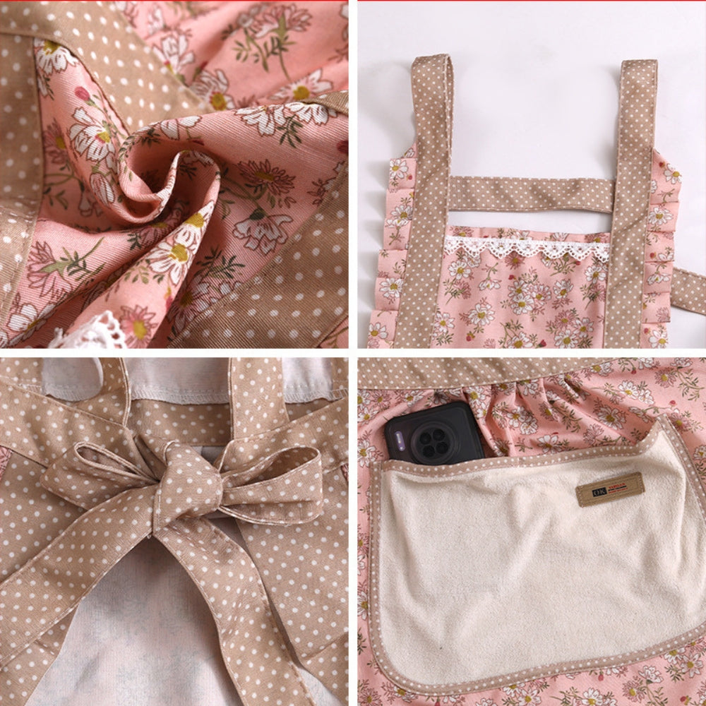 Apron with Floral Design for Kitchen Use