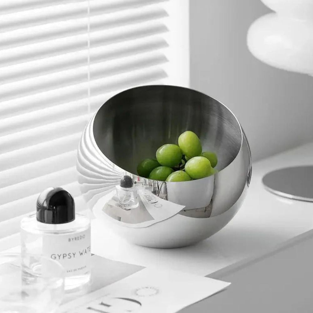 Elegant Stainless Steel Fruit Display Bowl