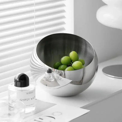 Elegant Stainless Steel Fruit Display Bowl