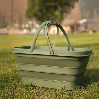 Foldable Multi-Purpose Basket – Ideal for Camping, BBQ, and Home Use