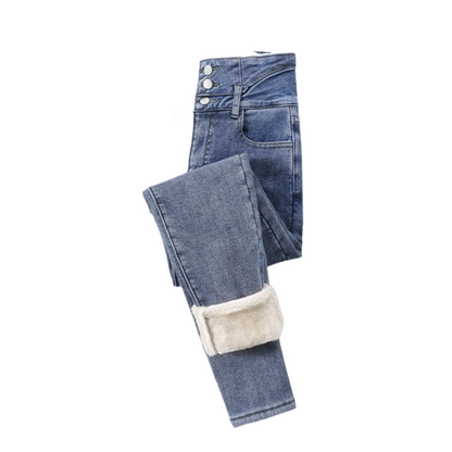 Thick Skinny Pants for Women - Winter Jeans