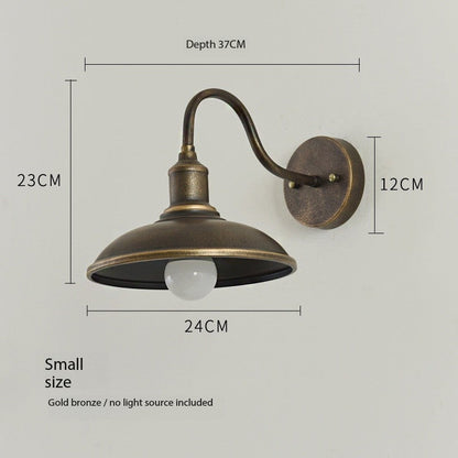 Outdoor Waterproof Wall Light Fixture in American Design (Various Finishes, Sloped & Standard)