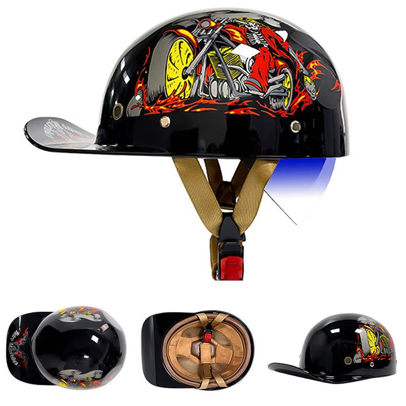 Motorcycle Baseball Helmet - DOT Certified