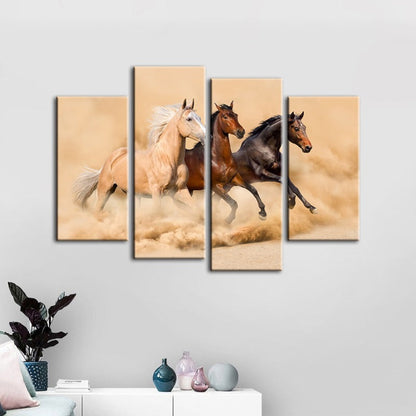 Majestic Trio of Galloping Horses - Canvas Art Set