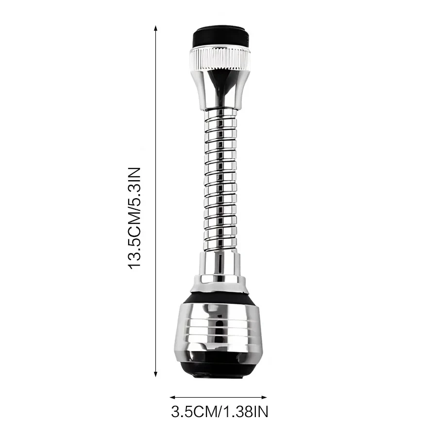 Stainless Steel Faucet Extension with 360° Rotation and Water Saver
