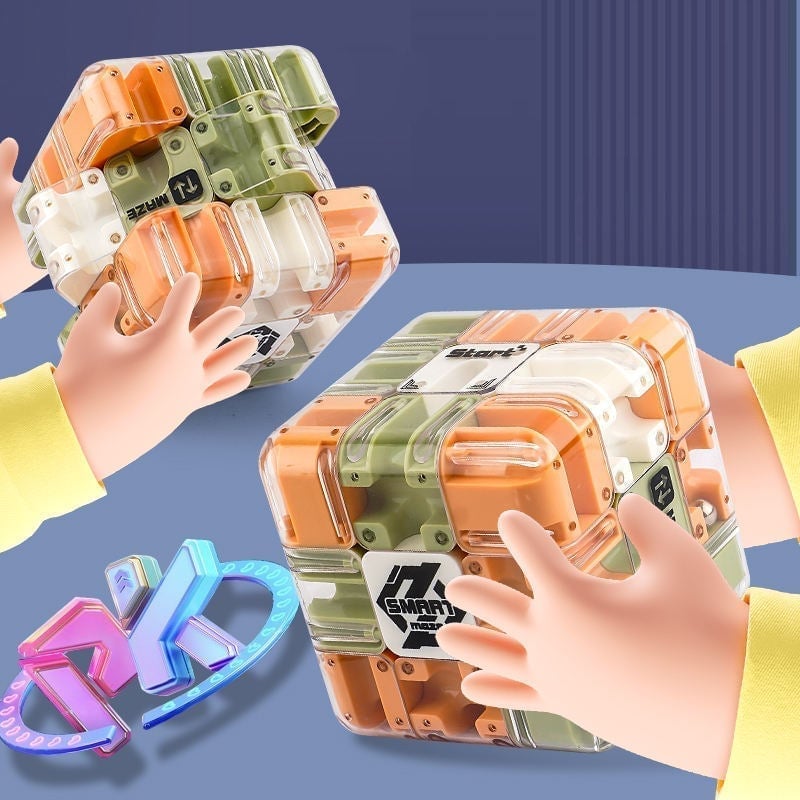 Interactive 3D Maze Challenge Cube for Kids
