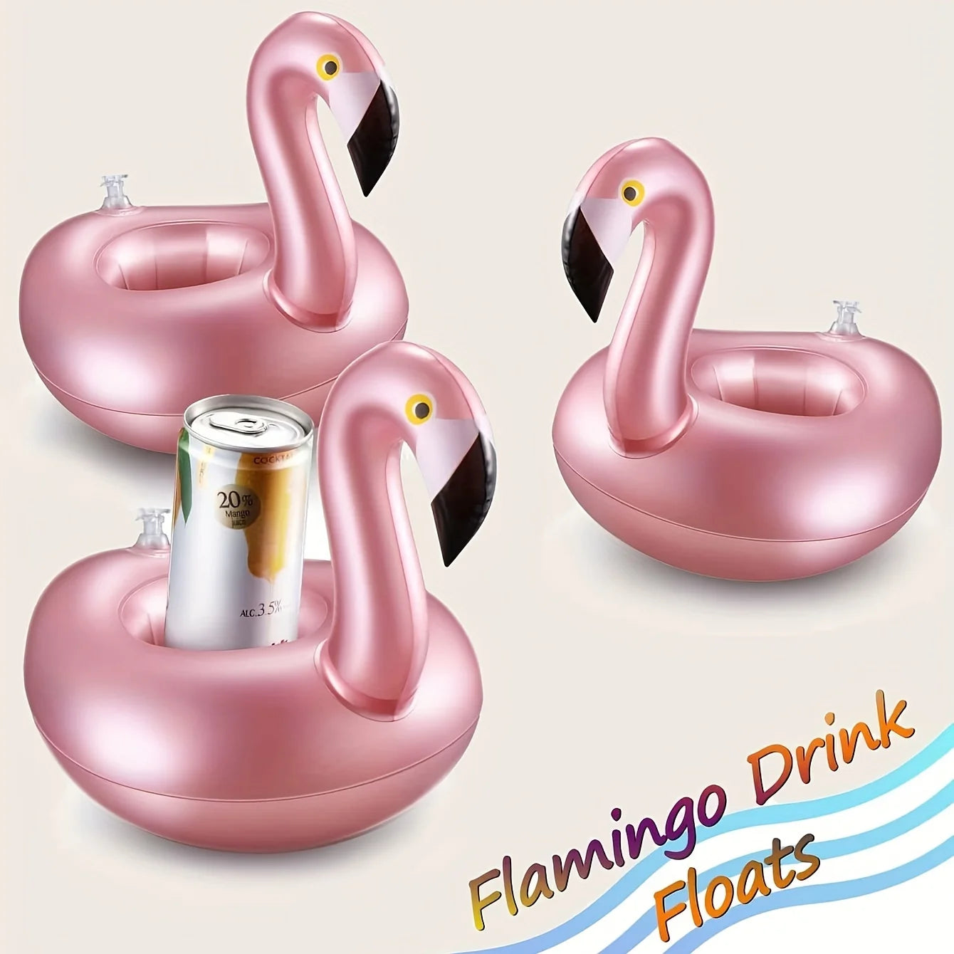 Inflatable Flamingo Drink Holder | Floating Pool Cup Holder | Portable Beverage Coaster