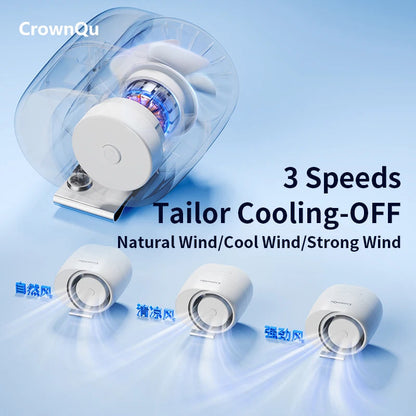 Rechargeable Clip-On Waist Fan with 360° Rotation and 3 Speed Settings
