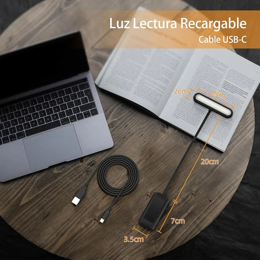 Rechargeable LED Clip Reading Light with 3 Color Modes & 10 Brightness Levels