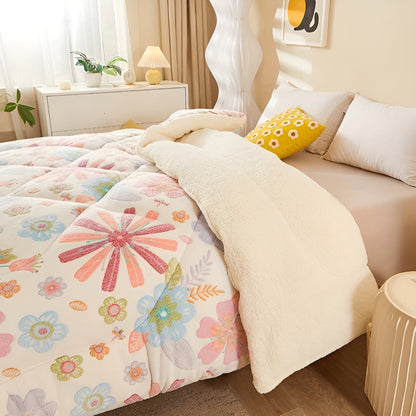 Floral Design Flannel Bed Blanket | Soft, Cozy, Skin-Friendly & Easy Care