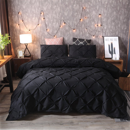 Pintuck Pattern White Quilt Cover Set