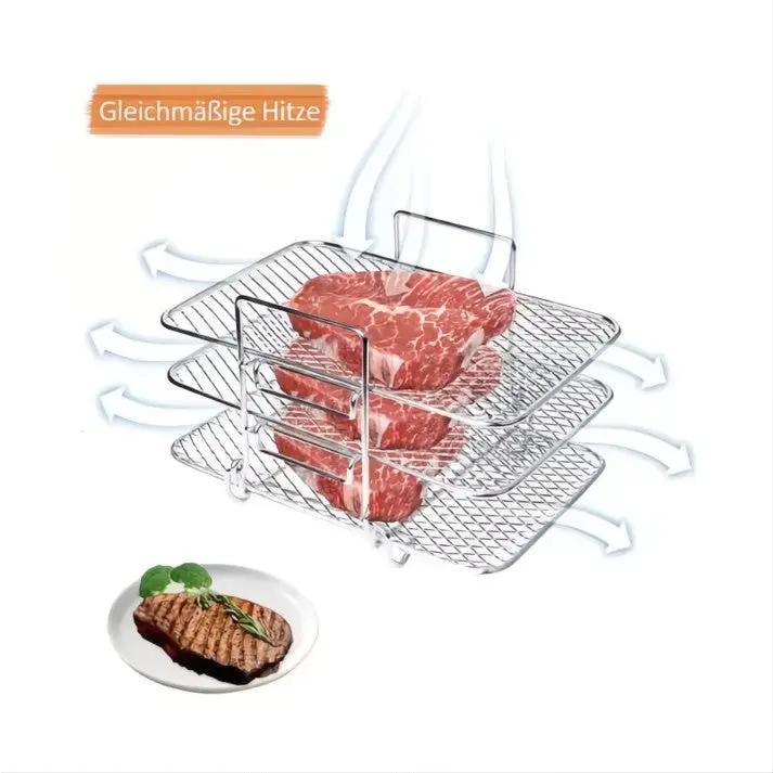 Three-Tier Rack for Faster, Crisp Layered Cooking