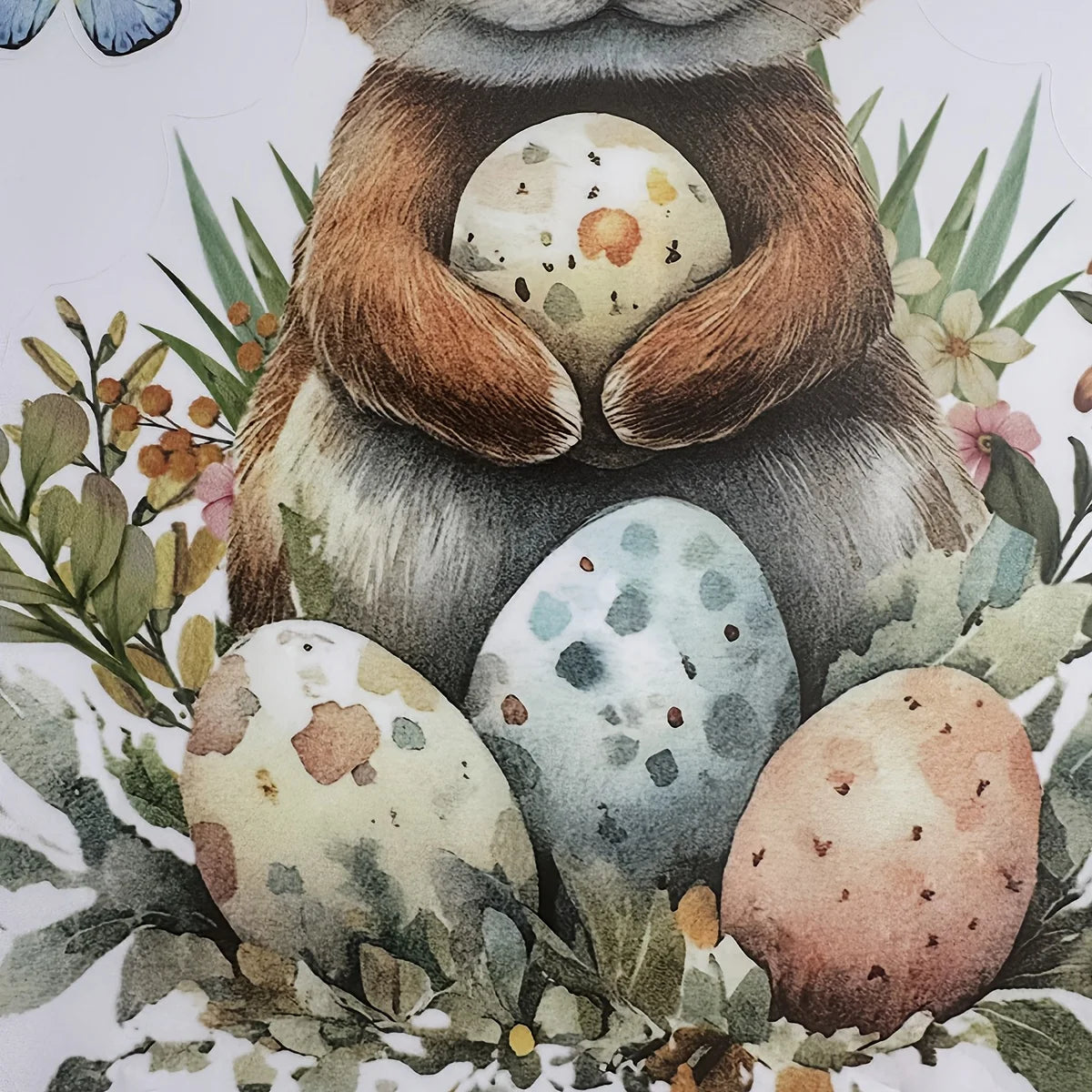 Large Easter Window Stickers – Bunny, Chick, Egg & Butterfly | Static Cling 60x30 cm