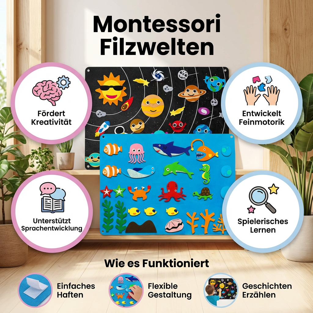 Educational Felt Playsets Inspired by Montessori Principles