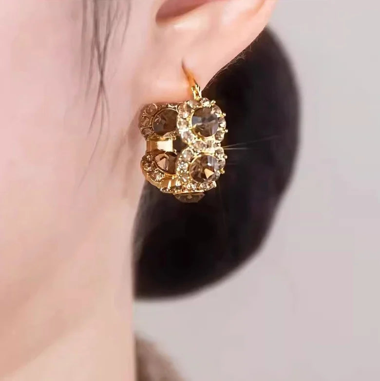Elegant Gold-Plated Vintage French Earrings