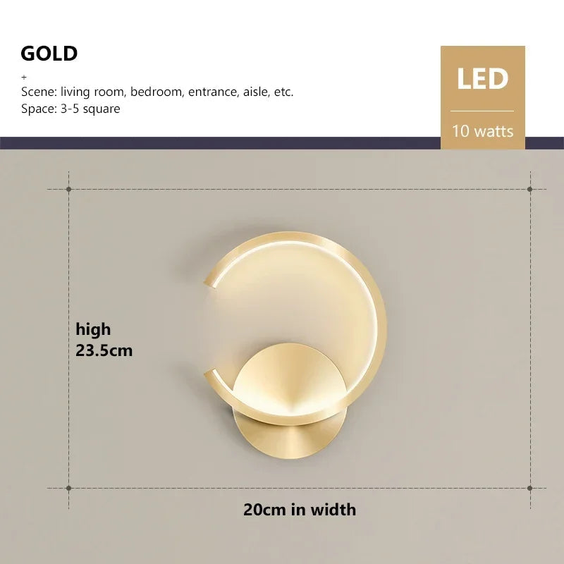 Modern LED Wall Light in C-Shape | Minimalist Indoor Lighting for Living Room, Bedroom & Hallway