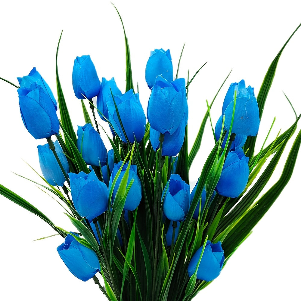 6-Pack Artificial Tulip Bouquets – UV-Resistant and Realistic for Home and Garden Decor